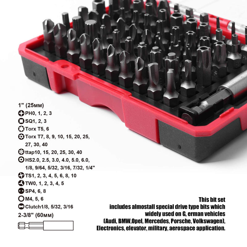 Protorq High Qualiy Security Bit Set, 61-Piece, S2 Steel, Temper Proof Bits, for home electoronics, vehicles, military, aerospace applications 61pc security bit set - NewNest Australia