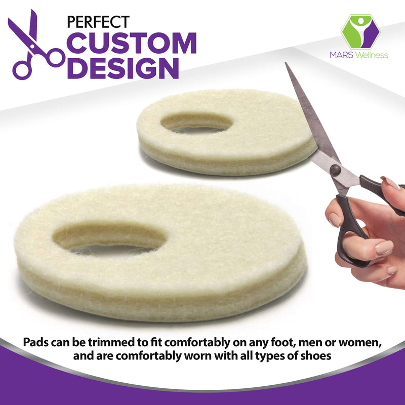 Oval Shaped Felt Callus Protective Pads - Adhesive Foot Pads That Surround Calluses from Rubbing On Shoes - 1/8" - 25 Pack - NewNest Australia