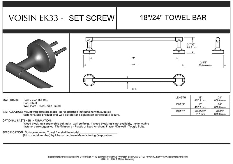 Franklin Brass VOI24-SN Voisin 24 inch Towel Bar Rack, Satin Nickel - NewNest Australia