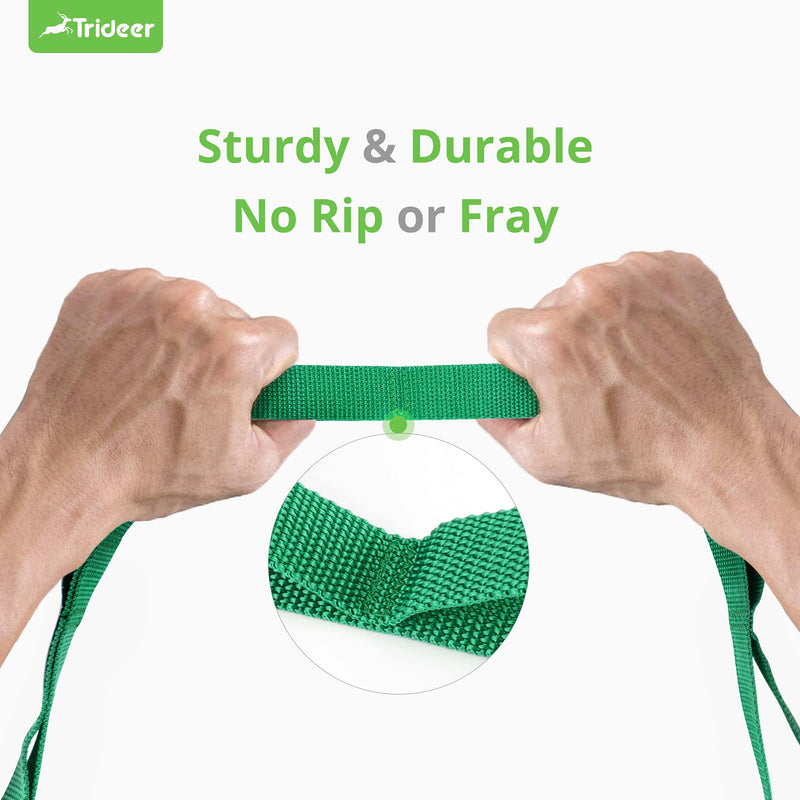 Trideer Stretching Strap Yoga Strap for Physical Therapy, 10 Loops Yoga Straps for Stretching, Non-Elastic Stretch Strap for Pilates, Exercise, Dance, Stretch Band with Workout Guide for Women & Men Green - NewNest Australia