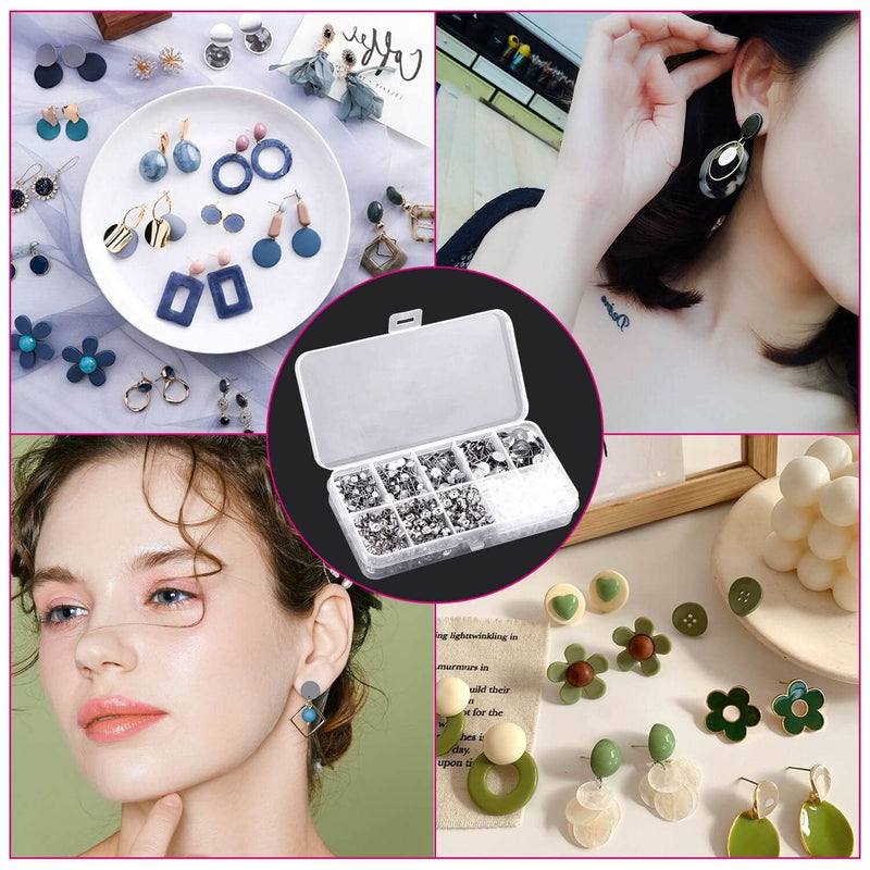 Earring Posts and Backs, Shynek 1800pcs Earring Making Supplies with Stainless Steel Earring Posts and Earring Backs for Studs, Earring Making Kit for DIY Earrings and Jewelry Making - NewNest Australia