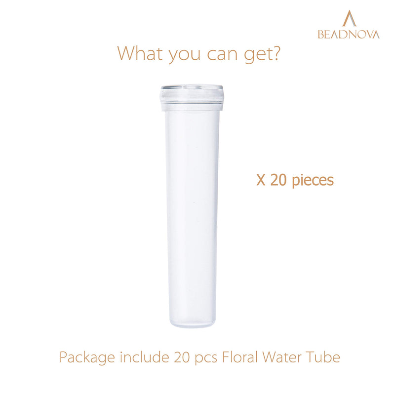 BEADNOVA Floral Water Tubes 2.8 Inch Plastic Water Tubes for Floral Flower Vials with Caps for Flower Arrangement Decoration (Clear, 20 Pcs) 20pcs - NewNest Australia