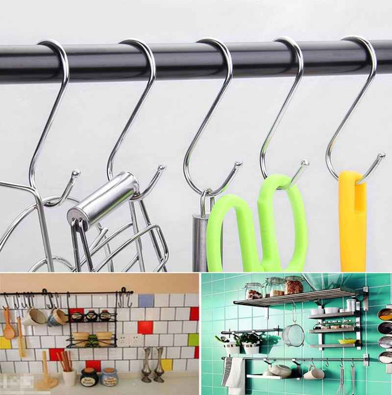 NewNest Australia - RuiLing 6-Pack 4.7 Inches Extra Large S Shape Hooks,Heavy-Duty Stainless Steel Hanging Hooks - Multiple uses,Ideal for Apparel, Kitchenware, Utensils, Plants, Towels, Gardening Tools. XL 