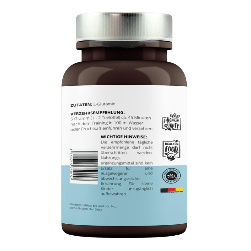 500 G L-Glutamine High Dose - Pure Powder Without Additives - L-Glutamine With Over 99.9% Purity - Pure L-Glutamine Powder Laboratory Tested & Vegan - Vitaminfuchs - Made In Germany - NewNest Australia