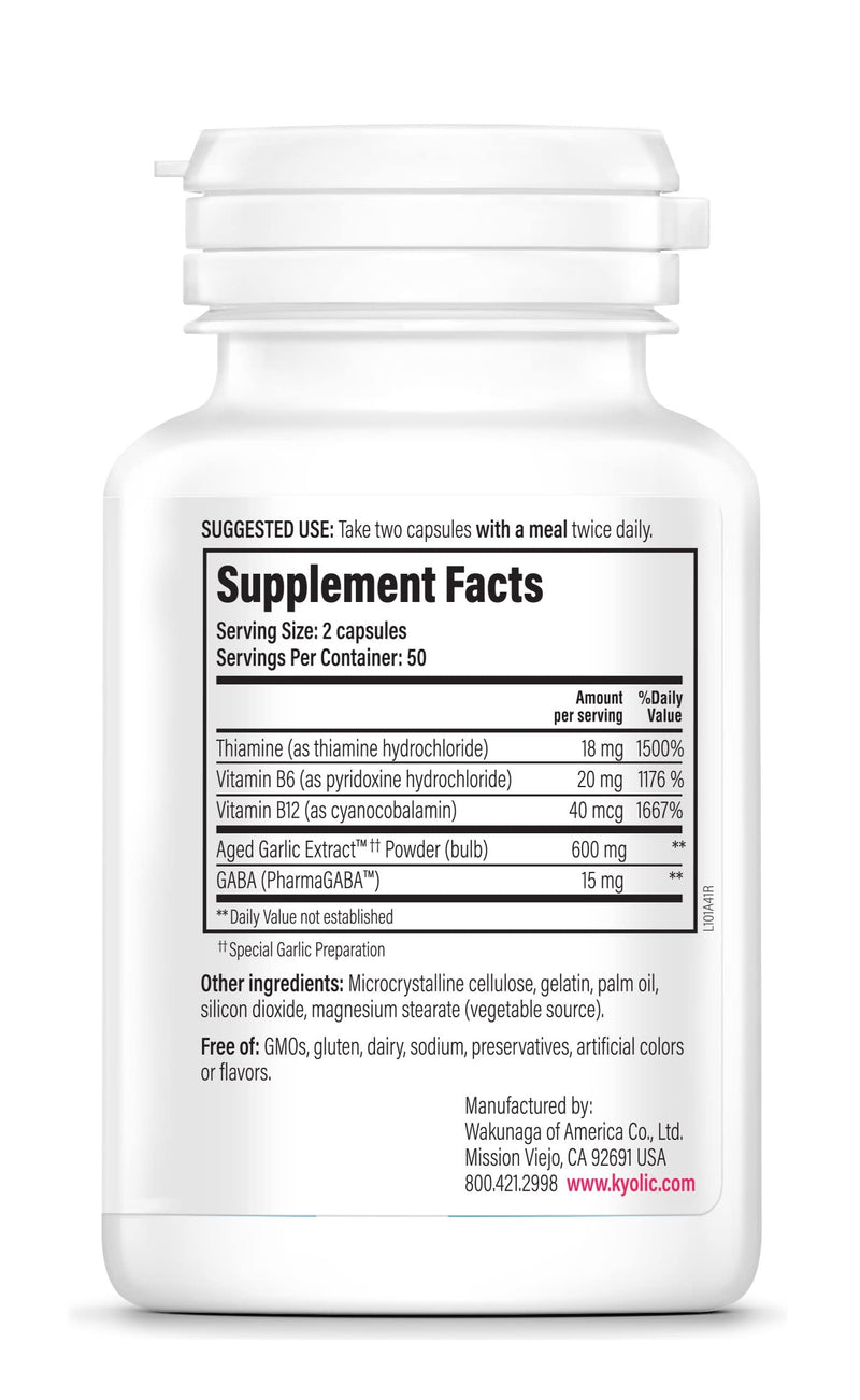 Kyolic Aged Garlic Extract Formula 101, Stress and Fatigue Relief, 100 Capsules (Packaging May Vary) 100 Count (Pack of 1) - NewNest Australia