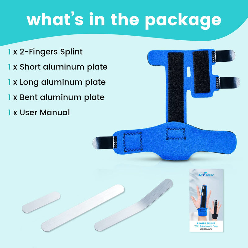 Fingers Splint,Adjustable Finger & Metacarpal Brace, 2 Aluminum Plate Support,Trigger Finger Splint, Finger Correction Immobilizer, Finger Fracture, Arthritis, Mallet Finger, Sprain (2-Fingers) 2-Fingers - NewNest Australia