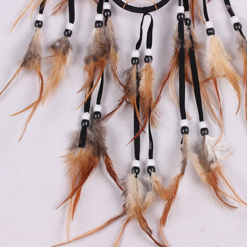 NewNest Australia - Willcomes Handmade Wolf Dream Catcher Wind Chimes Indian Style Feather Pendant Ornament Car Hanging Dreamcatcher Gift 