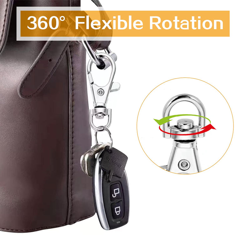 120PCS Swivel Snap Hook with Key Chain Rings Set- 30PCS Swivel Lobster Clasp, 30PCS Key Rings with Chain, 30pcs Jump Rings and 30pcs Screw Eye Pins for Keychain Lanyard, Crafts and Jewelry Making - NewNest Australia