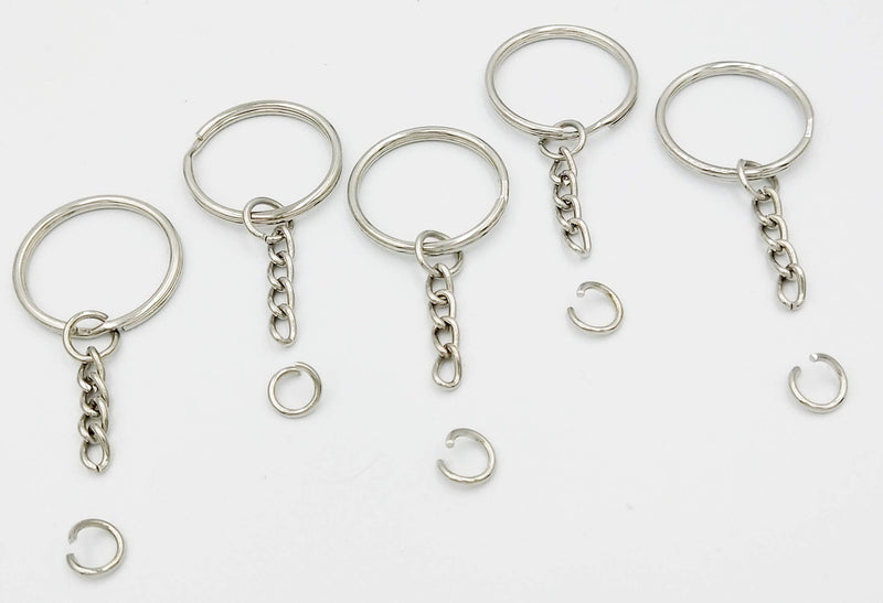 Key Ring with Chain and Open Jump Rings 50Pack - NewNest Australia