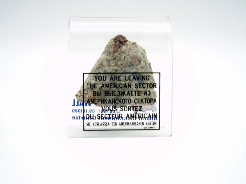 NewNest Australia - Original Piece of The Berlin Wall in Checkpoint Charlie Motive Souvenir in Acrylic Display (2" x2") 