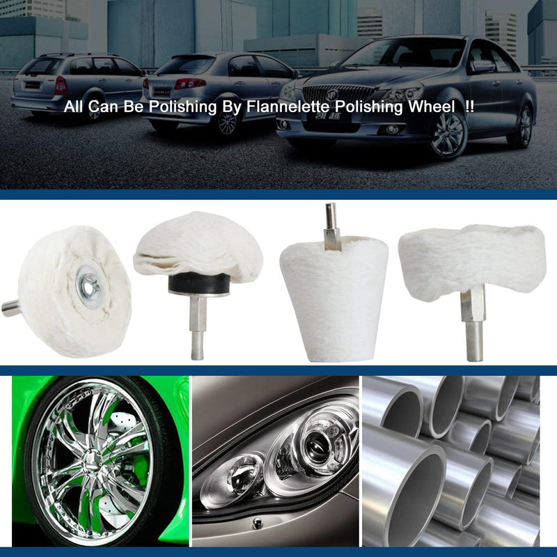 Medoon Polishing Pad Buffing Wheel Kit White Flannelette 5 Pack, Polisher Tools Fit for Metal Aluminum Stainless Steel Chrome Wood Plastic Ceramic Glass Woods Fabric Cotton Machine Jewelry etc 5PCS - NewNest Australia