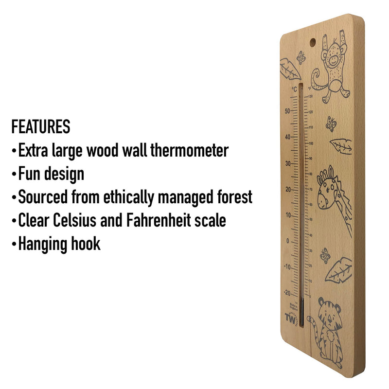 Large Wooden Baby Room Thermometer With Safari Nursery Design For Newborns - Reliable And Accurate Temperature Monitor In Nursery In House Bedroom Baby Room T - NewNest Australia