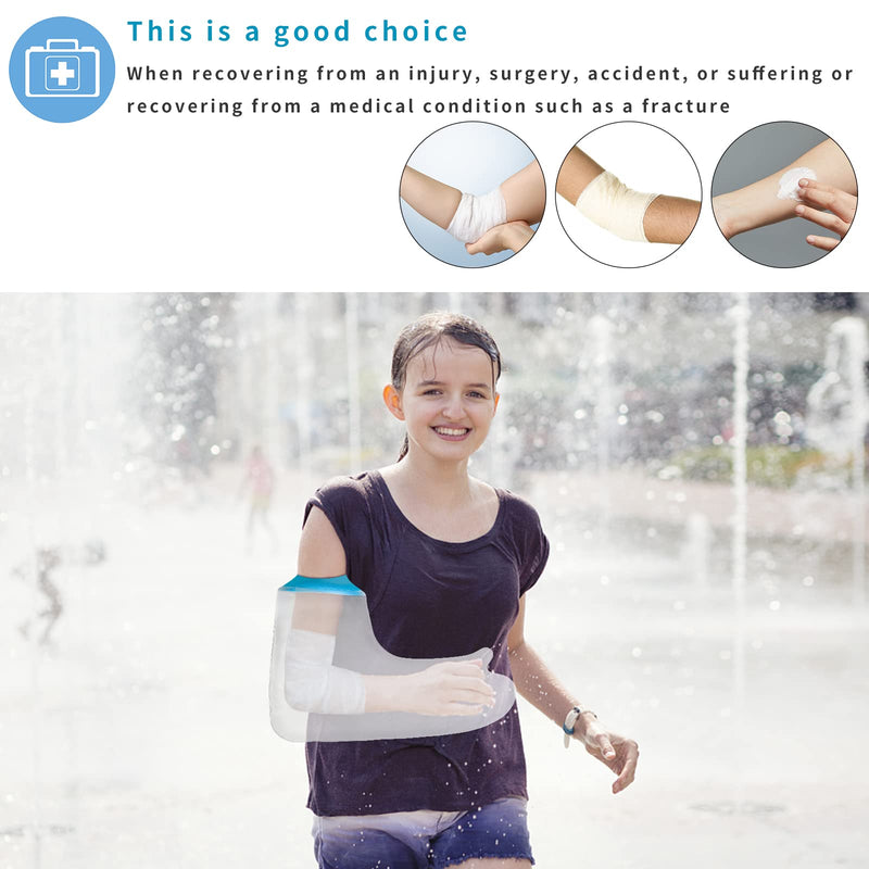 SUPERNIGHT Waterproof Cast Cover, Teenager Full Arm for Bathe Shower, Watertight Plaster Cast Bandage Protector for Arm, Wrist, Elbow and Hand Wounds(Long) Child Full Arm - NewNest Australia