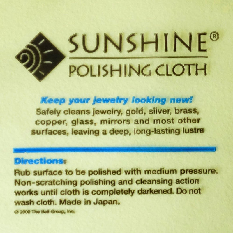 Sunshine Polishing Cloth for Sterling Silver, Gold, Brass and Copper Jewelry. Size: 7.75" X 5" - NewNest Australia