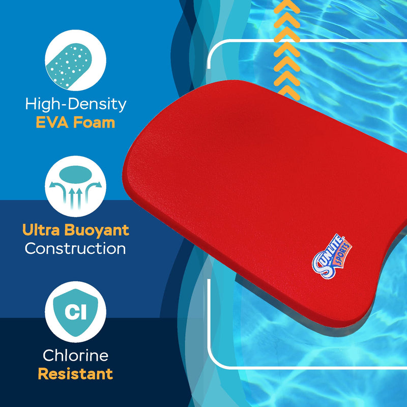 Sunlite Sports Swimming Kickboard, Training Aid Float for Swimming and Pool Exercise Junior Red - NewNest Australia