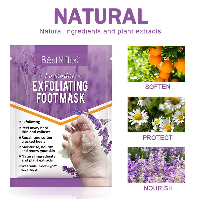 5 Pairs Foot Peel Mask - For Cracked Heels, Dead Skin & Calluses - Make Your Feet Soft & Get a Smooth Skin, Removes & Repairs Rough Heels, Dry Toe Skin - Exfoliating Peeling Natural Treatment - NewNest Australia