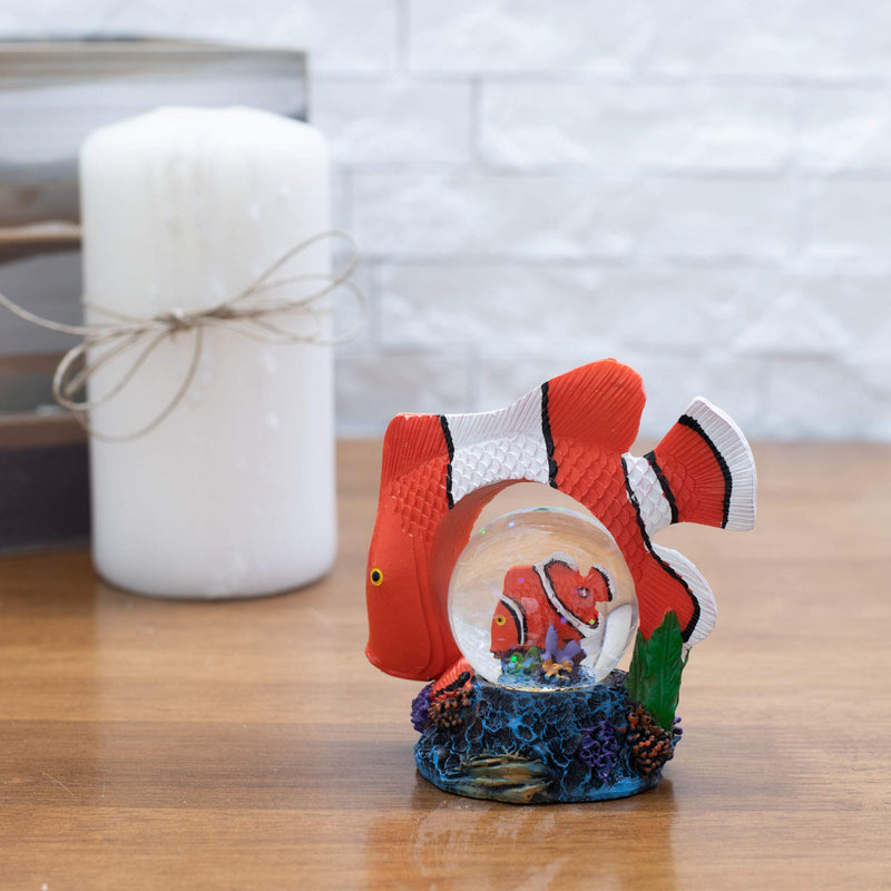 NewNest Australia - Elanze Designs Striped Clown Fish Figurine 45MM Glitter Water Globe Decoration 