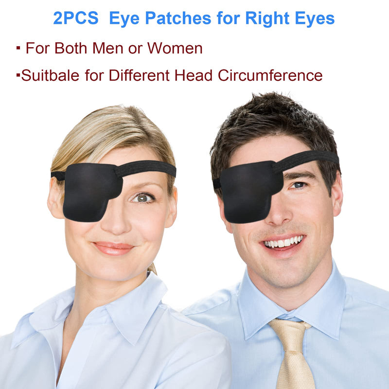 RIKEYO 2Pcs 3D Eye Patches for Adults, Adjustable Medical Eyepatch for Lazy Eye,Large Black(Right Eye) - NewNest Australia