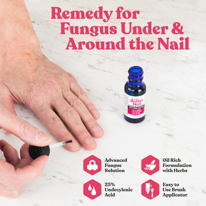 Better Nail - Maximum Strength 25% Solution for Anti Fungal Nail Support | Nail Restoring Solution for Toenail & Fingernail Fungus | .5oz or 15ml - NewNest Australia