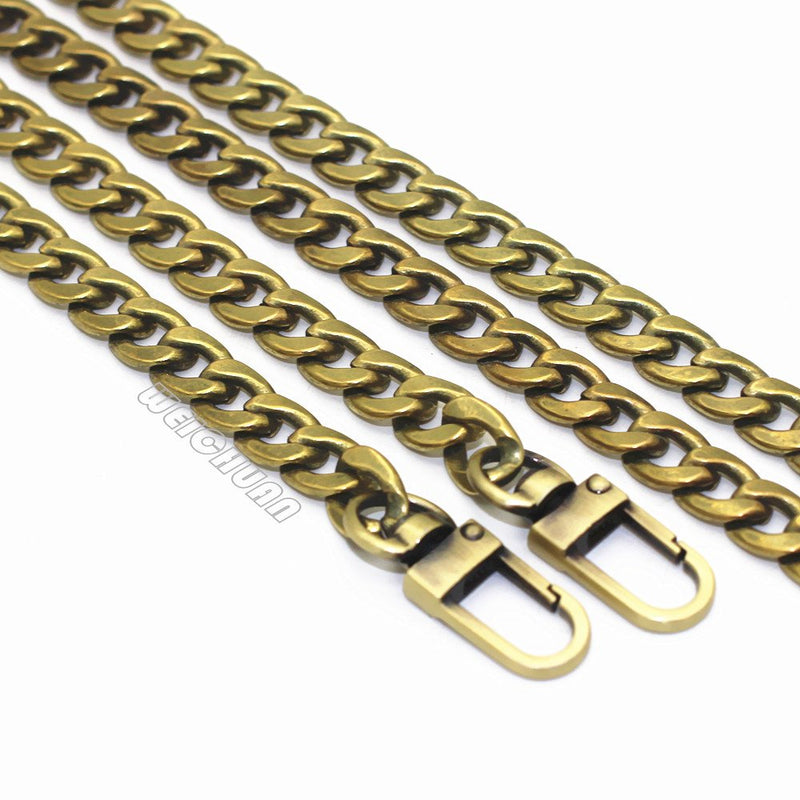 WEICHUAN 47" DIY Iron Flat Chain Strap Handbag Chains Accessories Purse Straps Shoulder Cross Body Replacement Straps, with Metal Buckles (Bronze) Bronze - NewNest Australia