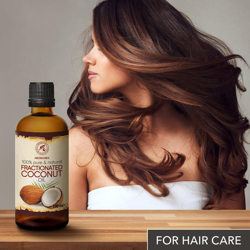 Coconut Oil Fractionated 100 Ml - Cocos Nucifera Oil - 100% Pure & Natural Coconut Oil - Base Oil - Liquid - Odorless - Intensive Care For Face - Body - Skin - Hair - Massage Oil - Cosmetics - NewNest Australia