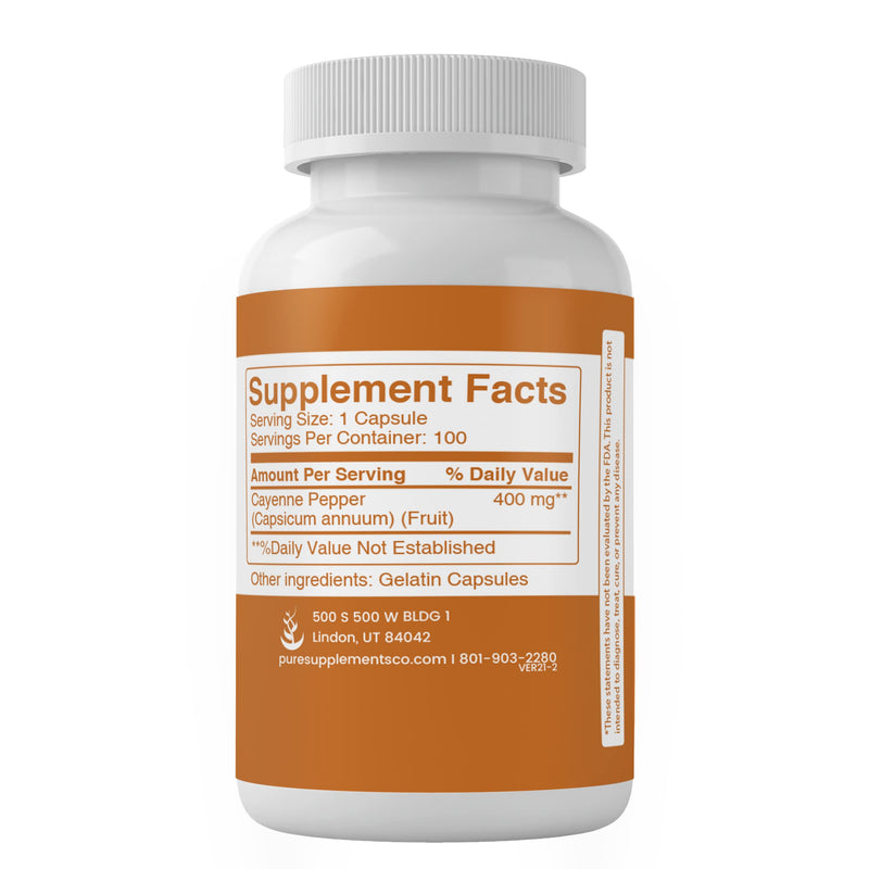Pure Original Ingredients Cayenne Pepper, (100 Capsules) Always Pure, No Additives Or Fillers, Lab Verified 100 Count (Pack of 1) - NewNest Australia
