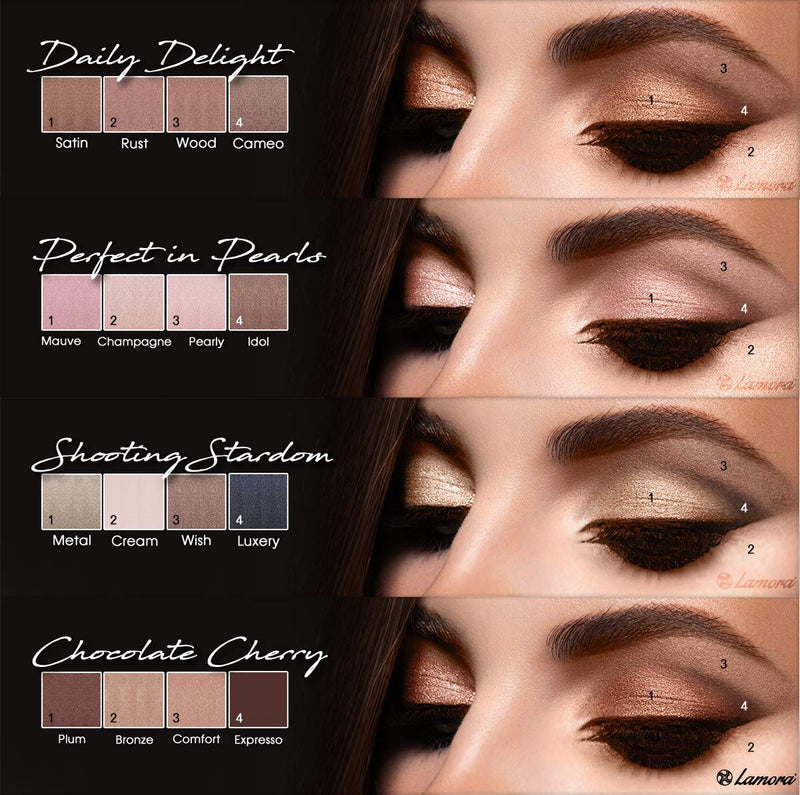 Best Pro Eyeshadow Palette Makeup - Matte + Shimmer 16 Colors - Highly Pigmented - Professional Nudes Warm Natural Bronze Neutral Smoky Cosmetic Eye Shadows - Lamora Exposed Nude Exposed - NewNest Australia