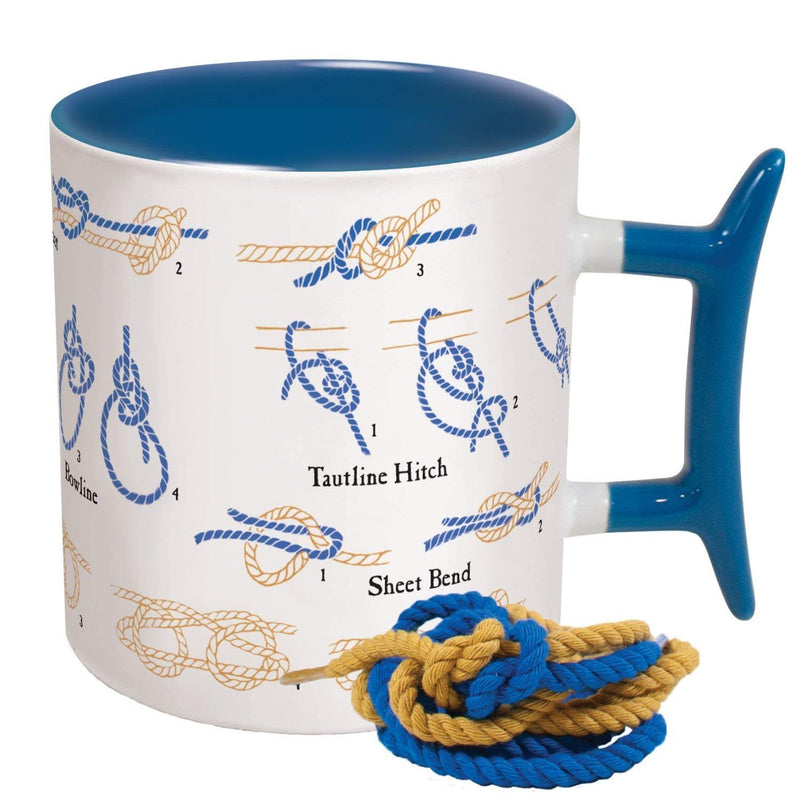 NewNest Australia - How To: Knots Coffee Mug - Learn How to Tie Eight Different Knots - Comes in a Fun Gift Box - by The Unemployed Philosophers Guild 