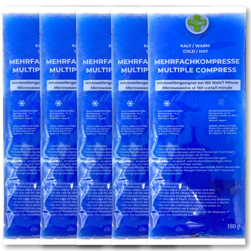 Lisacare Cold Warm Compress Large - 5 X Cooling Pads Large 29 X 12 Cm - Cool Pack - Children'S Cooling Pads Gel - Instant Cooling Pack For Insect Bites, Bruises & Other Injuries (Large) - NewNest Australia