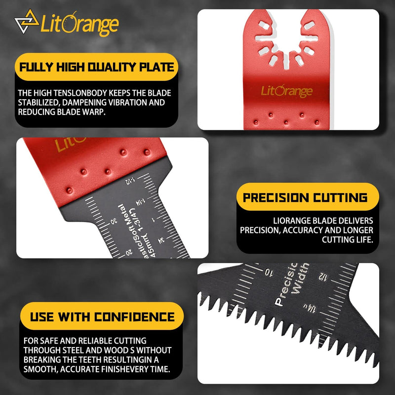 Litorange 12PCS 35mm / 1-3/8" Precision Wood Cutter Saw Blades Oscillating Multi Tool,Professional Universal Oscillating Saw Blades(Pack of 12) For Wood, Metal and Hard Material 12PCS Precision - NewNest Australia