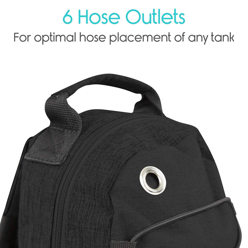 Vive Cylinder Backpack - Tank Carrying Accessories Bag - Holder Medical Case For Wheelchair, Shoulder, Rollator Walker, Scooter - Portable Storage Carrier For Travel - Adjustable Fit M2, ML6, M7 A - C Black - NewNest Australia