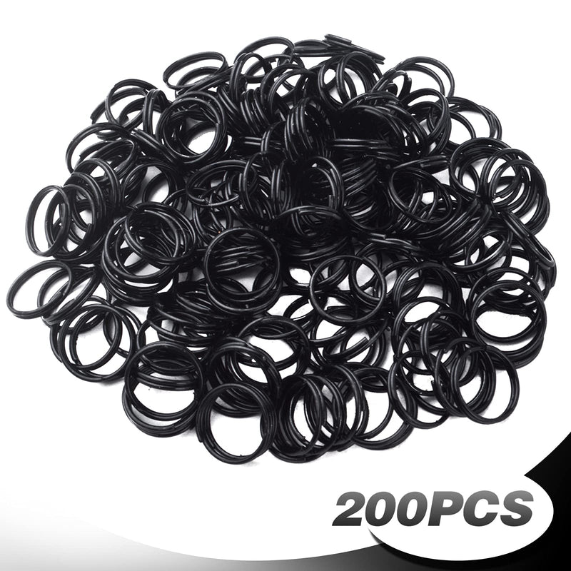 BronaGrand 200pcs 10 mm Split Rings Alloy Double Loop Jump Rings Keychain Ring Connectors for DIY Arts Crafts Organization Home Car Office Keys Attachment, Black - NewNest Australia