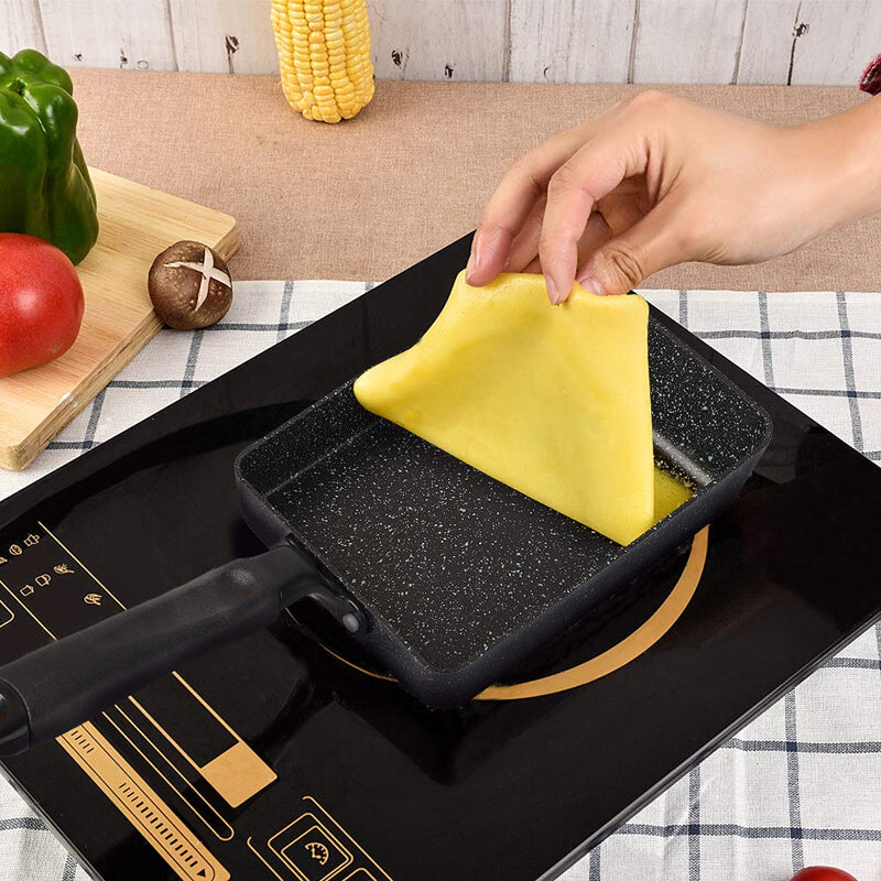 MyLifeUNIT Tamagoyaki Pan, Japanese Omelette Pan Nonstick, Square Egg Pan 7 x 5 inches, Black - NewNest Australia