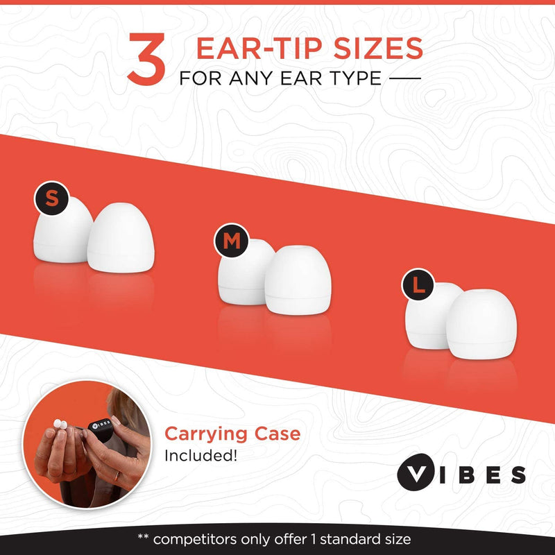 Vibes High-Fidelity Earplugs - Invisible Ear Plugs for Concerts, Musicians, Motorcycles, Airplanes, Raves, Work Noise Reduction, Hearing Protection - Fits Small Medium Large - As Seen On Shark Tank - NewNest Australia