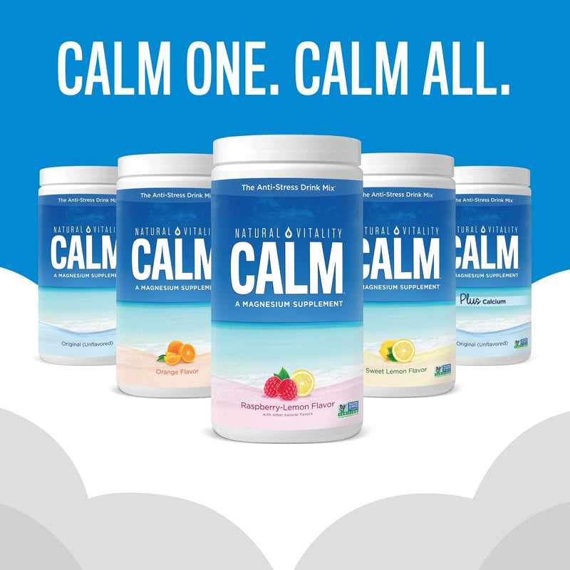 Natural Vitality Calm #1 Selling Magnesium Citrate Supplement, Anti-Stress Magnesium Supplement Drink Mix Powder- Raspberry Lemon, Vegan, Gluten Free and Non-GMO (Package May Vary), 16 oz 113 Servings - NewNest Australia