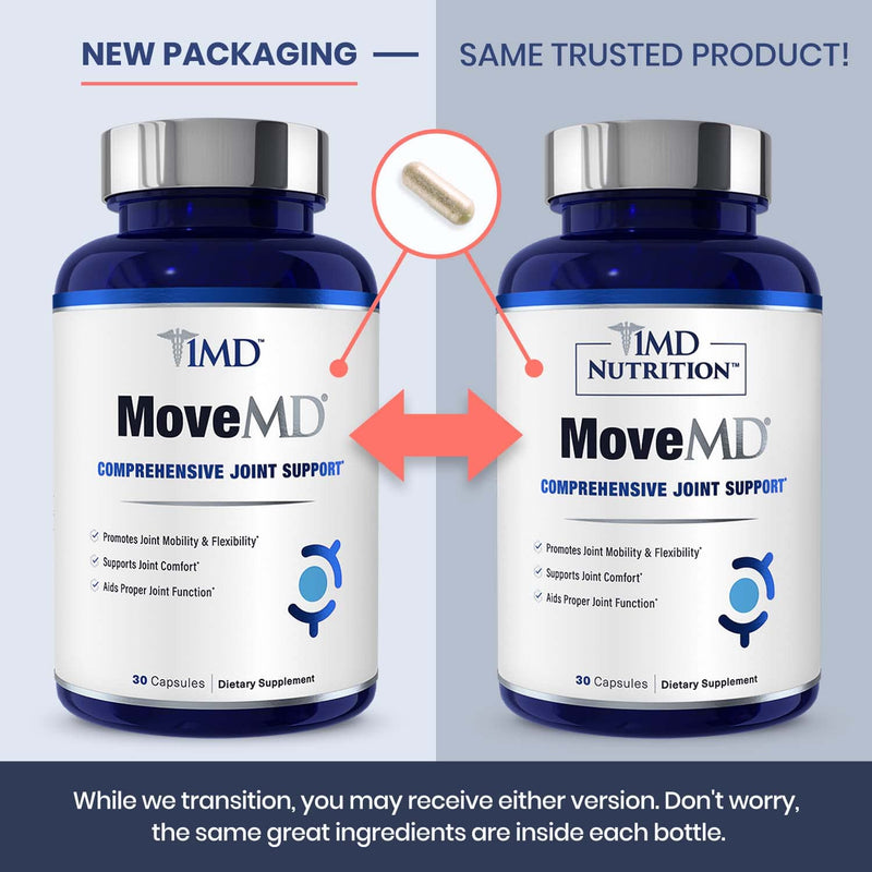 1MD Nutrition MoveMD - Joint Health Supplement - Doctor Formulated | with Collagen, Astaxanthin, and More | 30 Capsules 30 Count (Pack of 1) - NewNest Australia