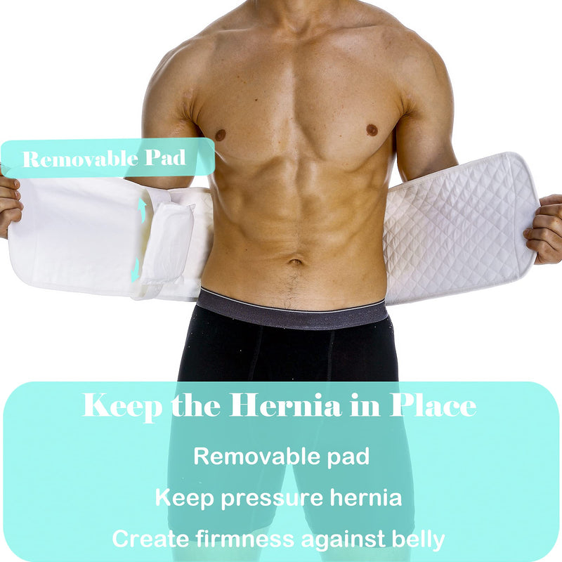 Hernia Belts for Men Abdominal Support Surgical Belly Binder Stomach Wrap Band After Surgery White Medium - NewNest Australia