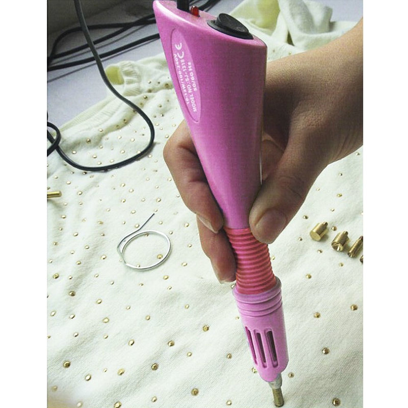 Hotfix Rhinestone applicator 7 in 1 Professional Iron-on Hot Fix Wand Crystal Gem Rhinestone Heat-fix Tool (Pink) Pink - NewNest Australia