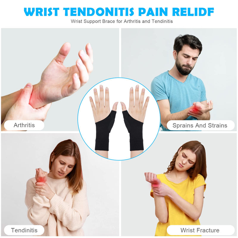 ACWOO Arthritis Gloves, Elastic Wrist Support Thumb Support Brace with Gel, Breathable Comfortable Carpal Tunnel Splint per Relieves Wrist Thumb Pain, Sprains, Tendonitis and Joint Pain (S) S - NewNest Australia