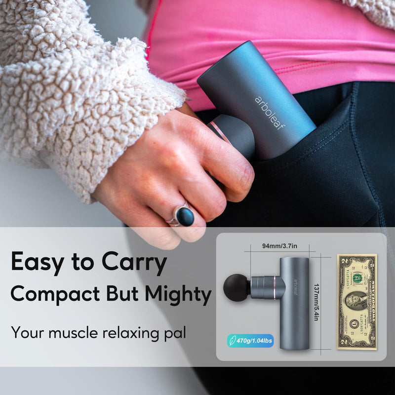 Arboleaf Mini Massage Gun Massager Massage Gun 3200 Rpm 0.47 Kg Massage Gun With Ai Levels 4 Silicone Attachments Quiet Muscle Gun With Bag Muscle Gun For Muscle Relaxation Strong Battery Usb-C - NewNest Australia