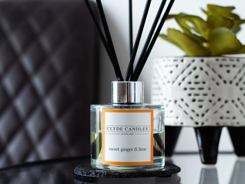 Clyde Candles Sweet Ginger & Lime Reed Diffuser, Luxury Diffuser Oil with a Set of 7 Fibre Sticks, Best Aroma Scent for Home, Kitchen, Living Room, Bathroom. Fragrance Diffusers set with sticks - NewNest Australia