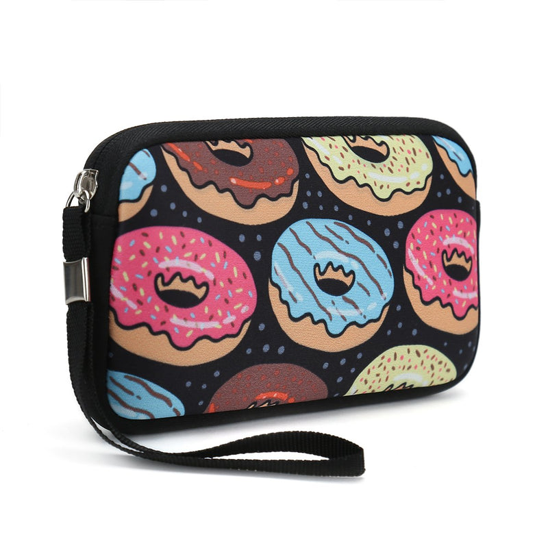 NewNest Australia - Insulated Neoprene Lunch Bag-Removable Shoulder Strap-X Large Size Reusable Thermal Thick Lunch Tote/Lunch Box/Cooler Bag with Wallet Pouch for Adults,Kids,Women,Men Teens,Girls,Baby (Bread Donuts) 