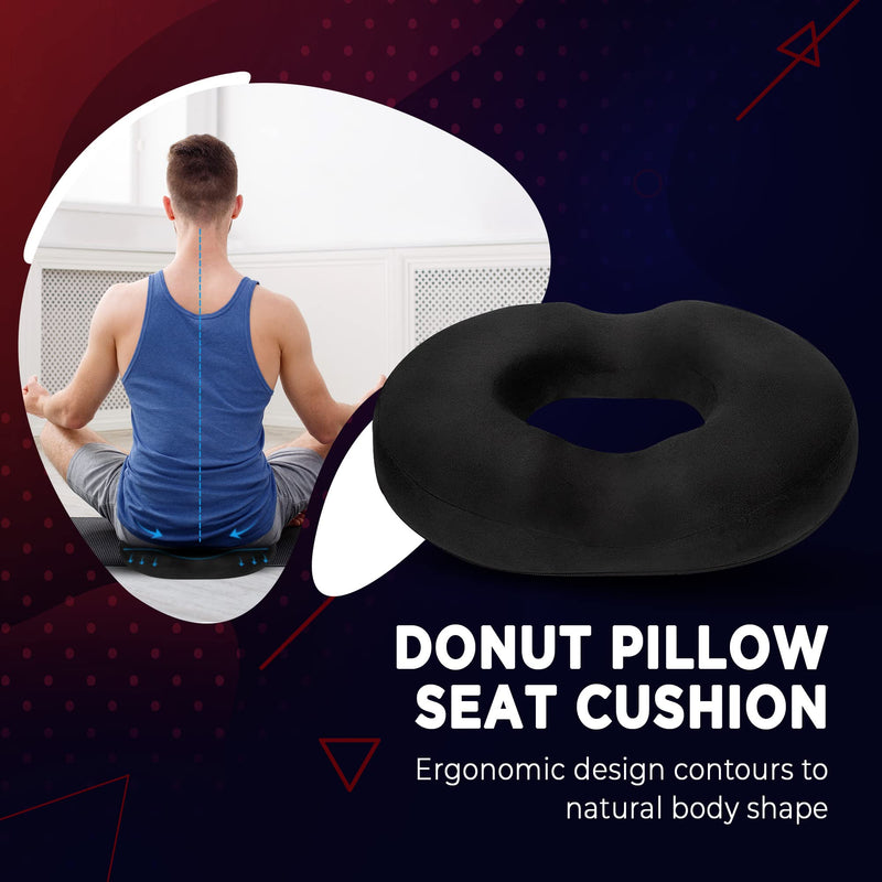 Donut Pillow Seat Cushion Orthopedic Design| Tailbone & Coccyx Memory Foam Pillow | Pain Relief for Hemorrhoid, Pregnancy Post Natal, Surgery, Sciatica and Relieves Tailbone Pressure by Pillow Palace. - NewNest Australia