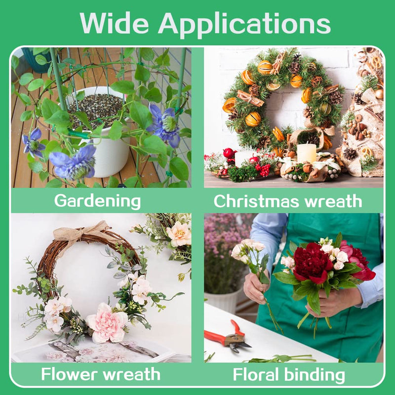 Floral Wire for Wreath Making with Built-in Cutter, 22 Gauge 110 Yards Flexible Green Metal Wire Paddle Wire for DIY Crafts, Wreaths Tree, Garland and Flower Arrangements, Garden Plant Support - NewNest Australia