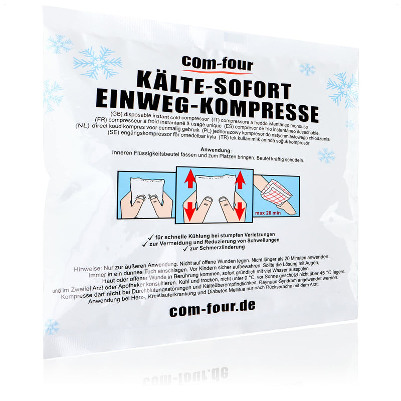 com-four® 20x disposable cold instant compress for kinking, cold pack for immediate cooling, cold pack for first aid measures, cooling pad for external use (20 pieces - 15x17cm) 20 pieces - 15x17cm - NewNest Australia