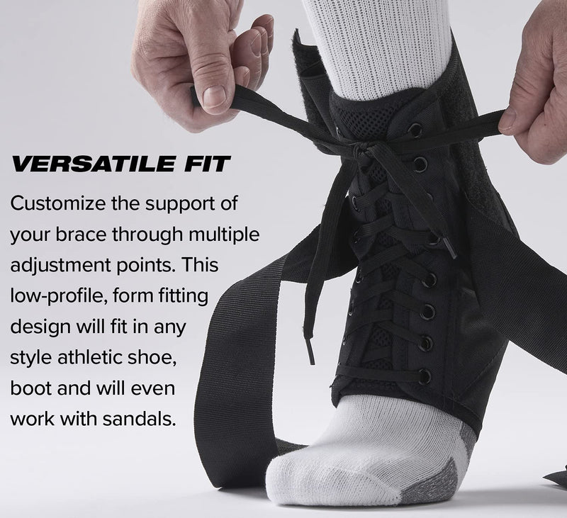 Ultra 360™ Lace-Up Ankle Brace – Ankle Stabilizer & Adjustable Compression (Small, Black) Small - NewNest Australia