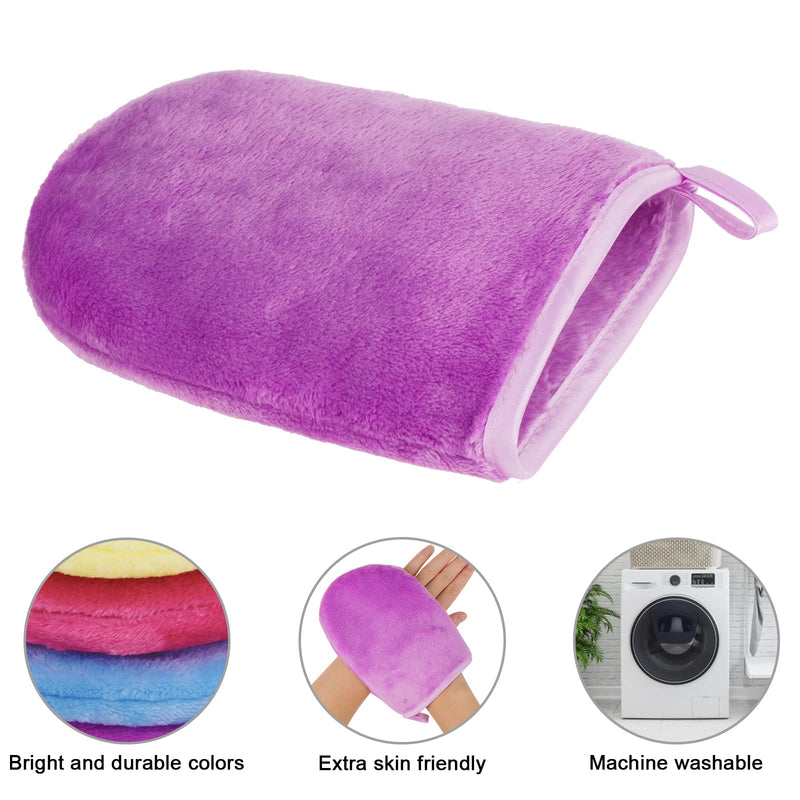 PHOGARY 8 Pcs Microfiber Wash Gloves Flannel Soft Wash Mitt Bath Spa Cloth Reusable Makeup Remover Gloves European Style Wash Cloth 15x21cm (8 Colors) 1 - NewNest Australia