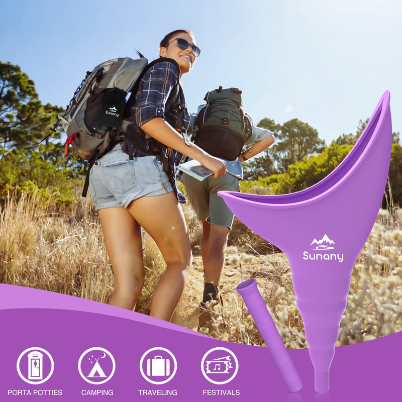 Female Urination Device,Reusable Silicone Female Urinal Foolproof Women Pee Funnel Allows Women to Pee Standing Up,Women's Urinal with Drawstring Bags is The Perfect Companion for Travel and Outdoor purple - NewNest Australia