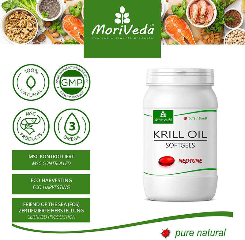 Krill Oil Capsules - 1000mg Neptune Krill Oil in a 135 Day Supply - Omega 3-6-9 EPA DHA Antioxidants Vitamin E Choline Phospholipids - 3x 90 Softgels 270 Pieces (3 Pack) - NewNest Australia