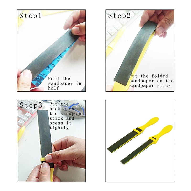 NIUPIKA Polishing Sandpaper Kit Sanding Tool with Sand Paper Plastic Stick - NewNest Australia